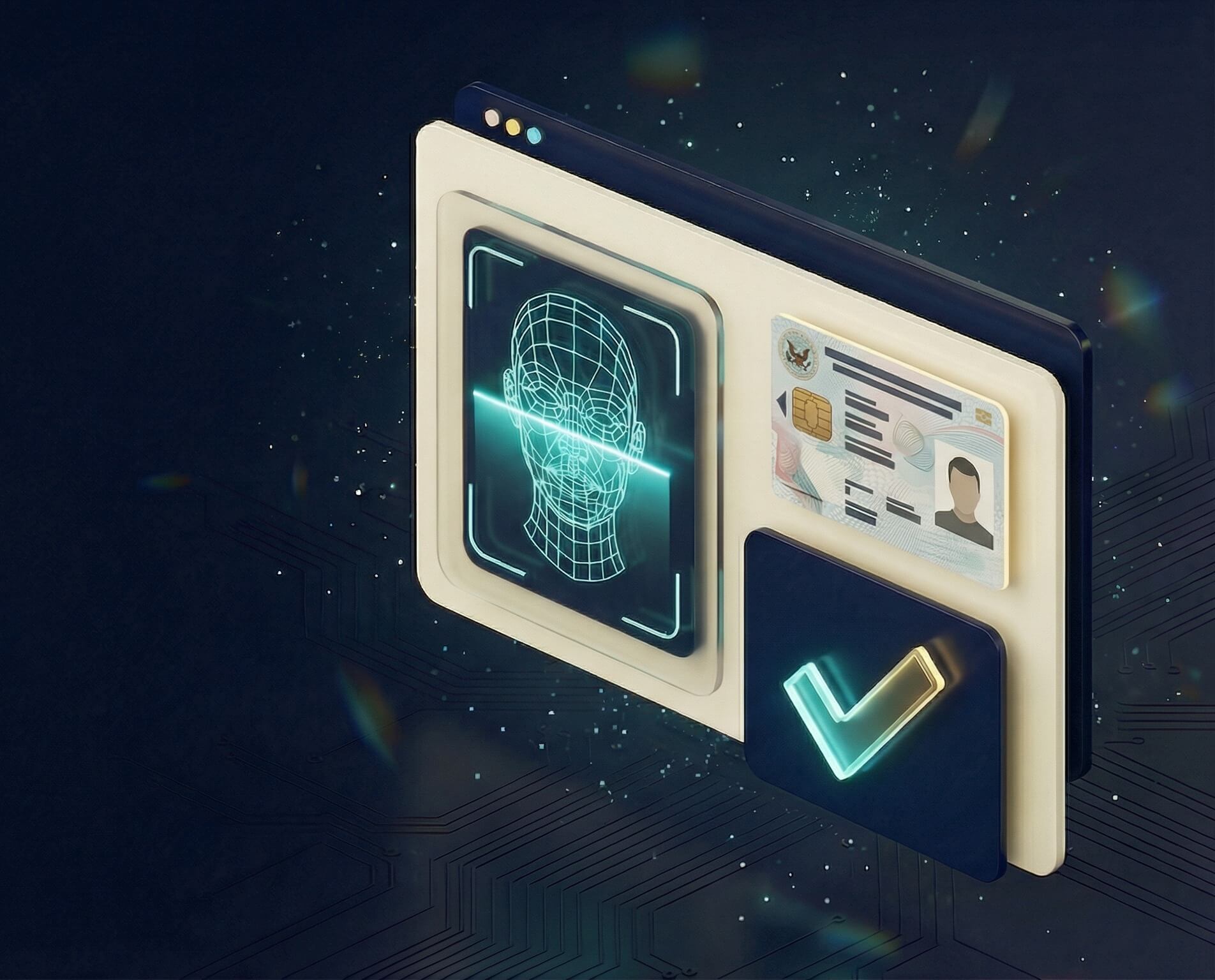 Federal identity proofing session with a secured device in a controlled office setting