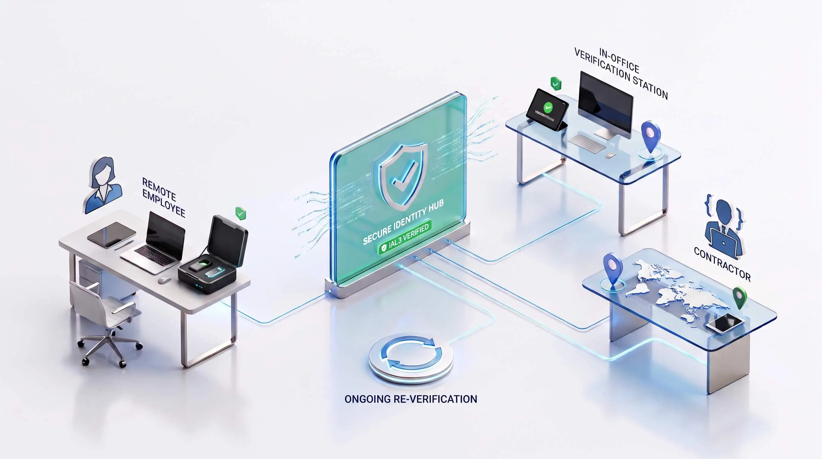 Trust Swiftly minimal-footprint IAL3 identity proofing kit delivered to a user home or office